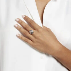 Bague Hans Plaqué Or Oxyde Pierre -Garmin Soldes FQDFJXB146 model0