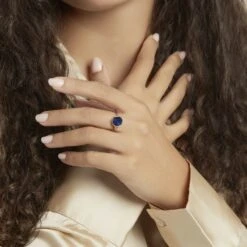 Bague Plaqué Or Neassa Sodalite -Garmin Soldes FQDFJXB150 model0