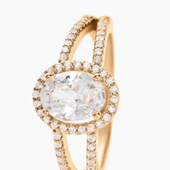 Bague Myriama Plaqué Or Jaune Oxyde De Zirconium -Garmin Soldes FQDFJZW513 view1