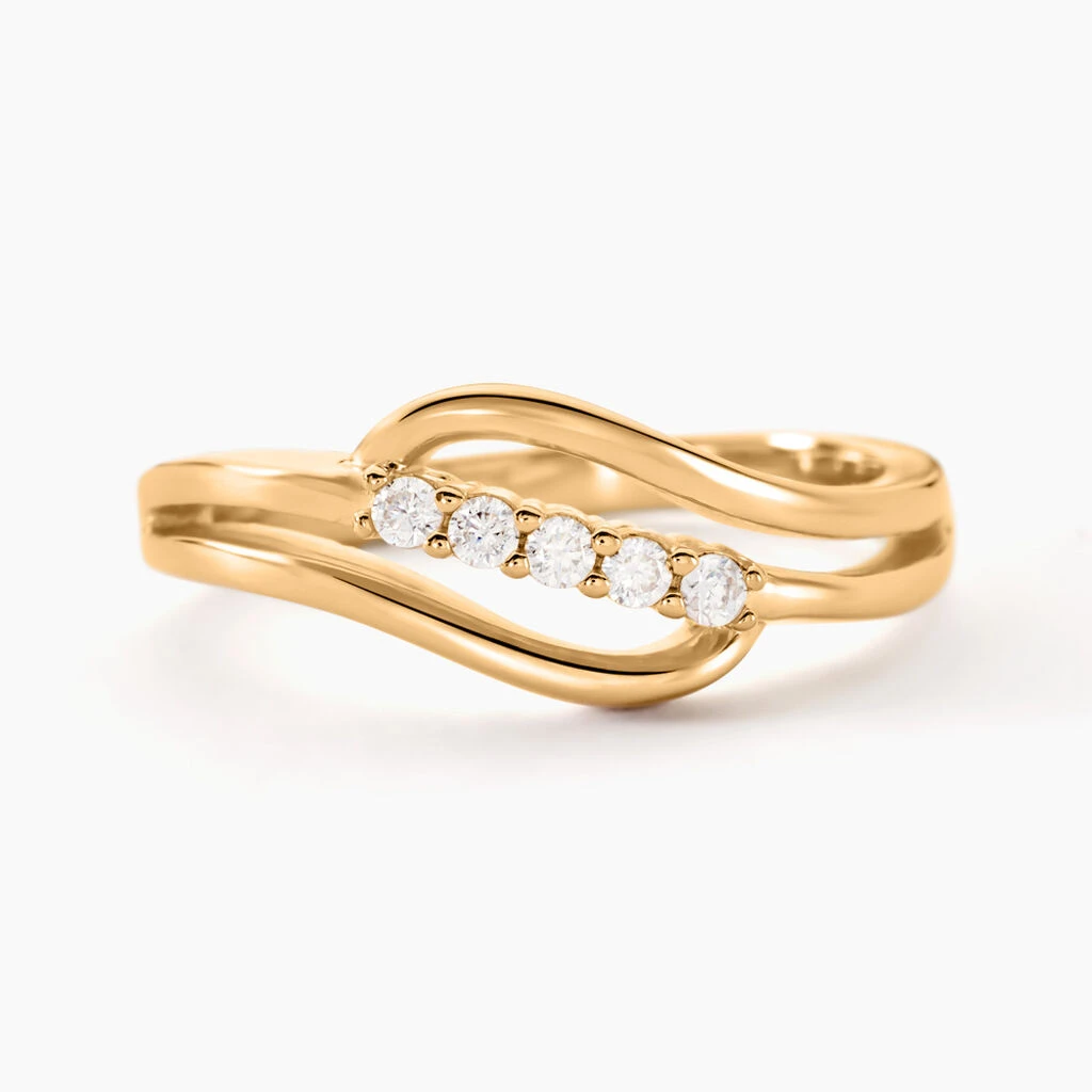 Bague Plaqué Or Jaune Ciera Oxydes De Zirconium 3 Bague Plaqué Or Jaune Ciera Oxydes De Zirconium