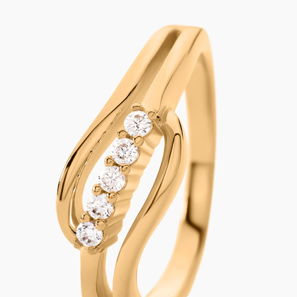Bague Plaqué Or Jaune Ciera Oxydes De Zirconium 4 Bague Plaqué Or Jaune Ciera Oxydes De Zirconium – Image 2