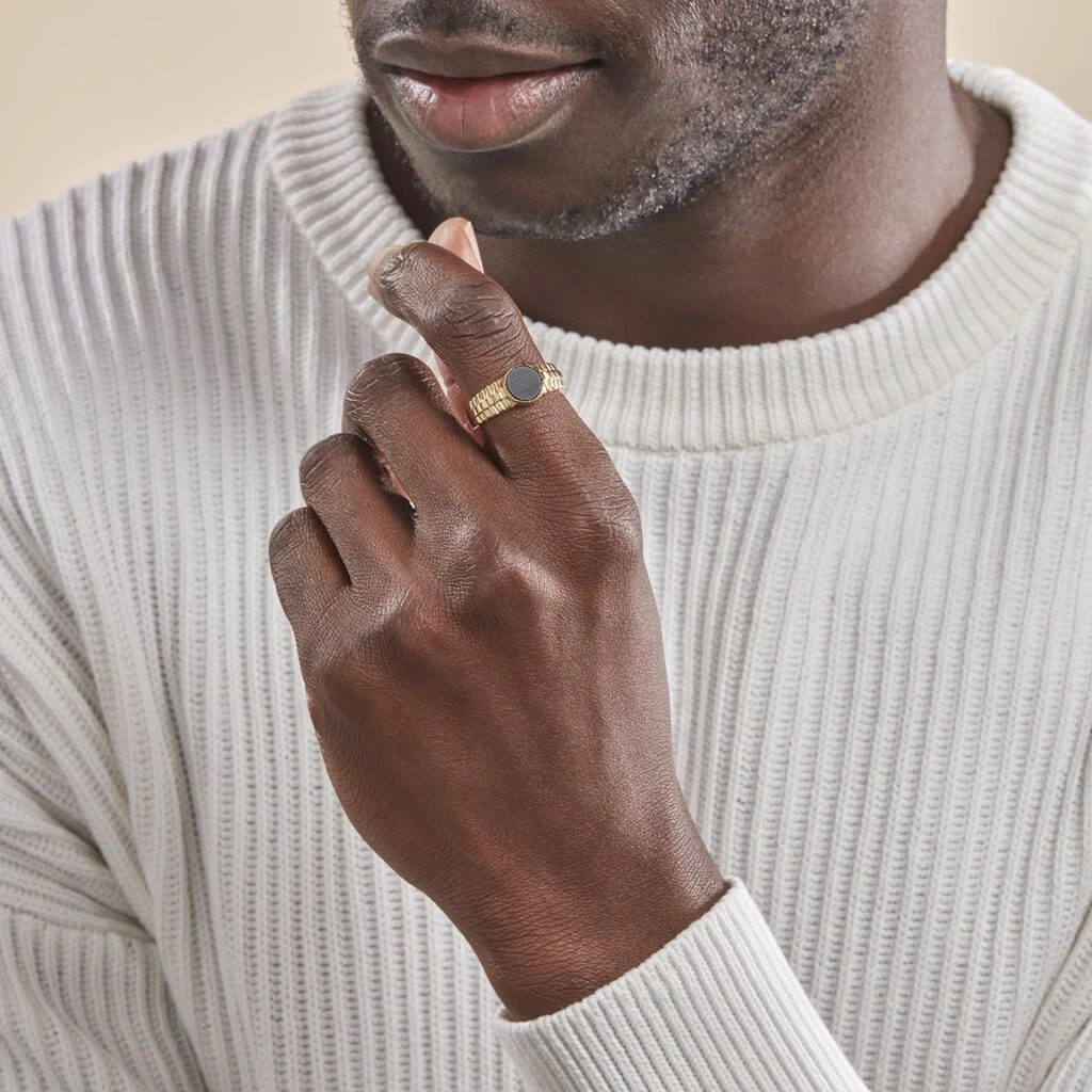 Chevalière Plaqué Or Jaune Haakon Onyx 7 Chevalière Plaqué Or Jaune Haakon Onyx – Image 5