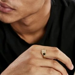 Chevalière Henry Plaque Or Jaune -Garmin Soldes FQHHJW0131 model0