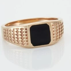 Chevalière Plaqué Or Jaune Ariston Email Noir 11 Chevalière Plaqué Or Jaune Ariston Email Noir -Garmin Soldes FQHHJWN004 view3