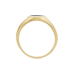 Chevalière Plaqué Or Jaune Carson Email Noir -Garmin Soldes FQHHJWN006 view2