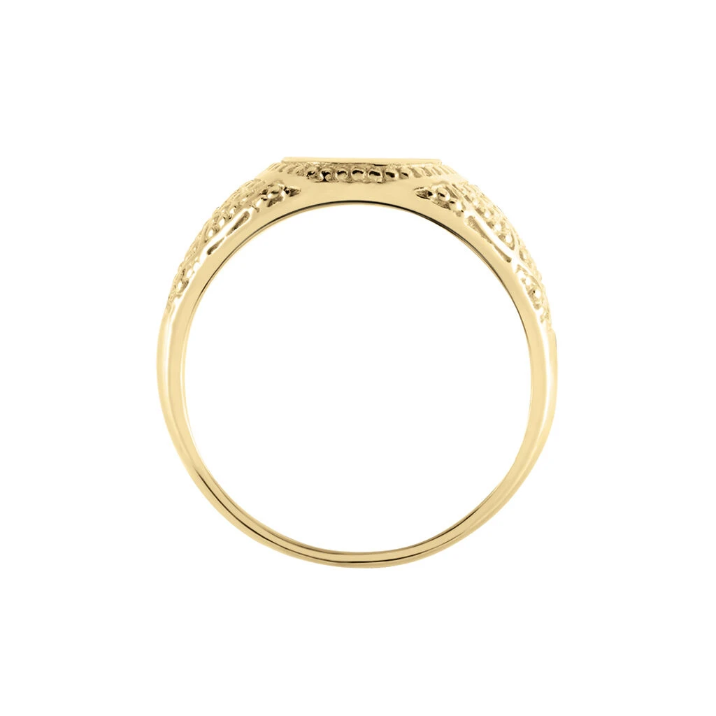 Chevalière Plaqué Or Jaune Azarel Email Noir 5 Chevalière Plaqué Or Jaune Azarel Email Noir – Image 3