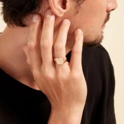 Chevalière Hide Plaqué Or Oxyde De Zirconium -Garmin Soldes FQHHJZW102 model0