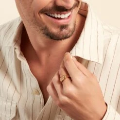 Chevalière Plaqué Or Khepri Oxyde De Zirconium -Garmin Soldes FQHHJZW103 model0