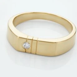 Chevalière Plaqué Or Jaune Alec Oxyde De Zirconium -Garmin Soldes FQHHJZW104 view3