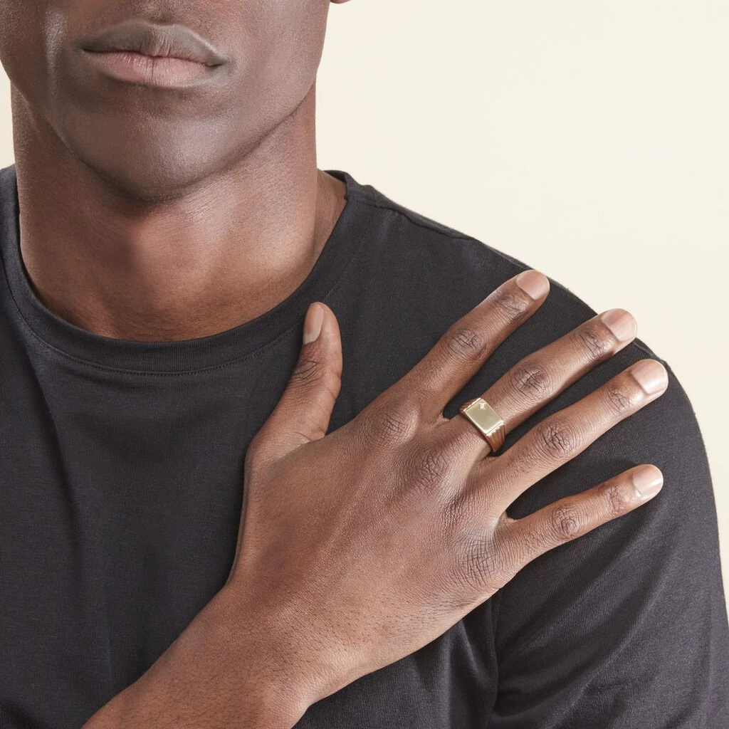 Chevalière Plaqué Or Jaune Guillermo Oxyde De Zirconium 8 Chevalière Plaqué Or Jaune Guillermo Oxyde De Zirconium – Image 6