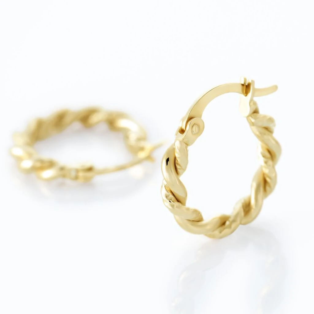 Créoles Plaqué Or Jaune Isaiah 5 Créoles Plaqué Or Jaune Isaiah – Image 3