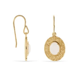 Boucles D'oreilles Pendantes Linna Plaqué Or Jaune Pierre De Lune -Garmin Soldes FQOFJXW114 view1