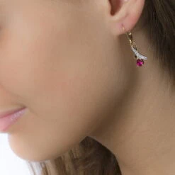 Boucles D'oreilles Pendantes Dyanah Plaque Or Jaune Oxyde De Zirconium -Garmin Soldes FQOFJZD113 model0