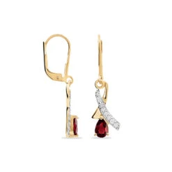 Boucles D'oreilles Pendantes Dyanah Plaque Or Jaune Oxyde De Zirconium -Garmin Soldes FQOFJZD113 view1