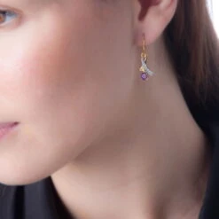 Boucles D'oreilles Pendantes Dyanah Plaque Or Jaune Oxyde De Zirconium -Garmin Soldes FQOFJZI013 model0