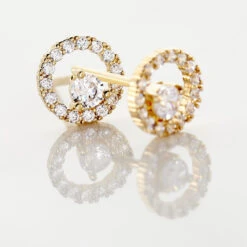 Boucles D'oreilles Puces Lila Plaqué Or Jaune Oxyde De Zirconium 8 Boucles D'oreilles Puces Lila Plaqué Or Jaune Oxyde De Zirconium -Garmin Soldes FQOFJZW365 view2