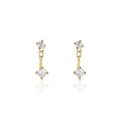 Bijoux D'oreilles Plaqué Or Dedale Oxydes De Zirconium