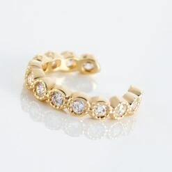 Bijou D'oreille Unitaire Silohe Plaqué Or Jaune Oxyde De Zirconium -Garmin Soldes FQOFJZW561 view2