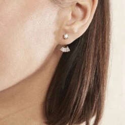 Bijoux D'oreilles Plaqué Or Jaune Allon Oxydes De Zirconium -Garmin Soldes FQOFJZW595 model0