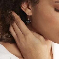 Boucles D'oreilles Pendantes Nina Cera Argent Strass Et Céramique -Garmin Soldes MAOFBXN039 model0