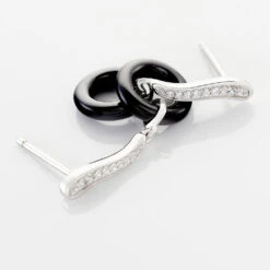 Boucles D'oreilles Pendantes Delphinia Argent Blanc Oxyde De Zirconium -Garmin Soldes MAOFBXN052 view2