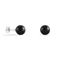 Boucles D'oreilles Puces Orbe Argent Blanc Céramique -Garmin Soldes MAOFBXN082 view1