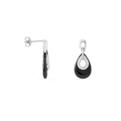 Boucles D'oreilles Pendantes Héléane Argent Blanc Céramique Et Oxyde 7 Boucles D'oreilles Pendantes Héléane Argent Blanc Céramique Et Oxyde -Garmin Soldes MAOFBXN117 view1