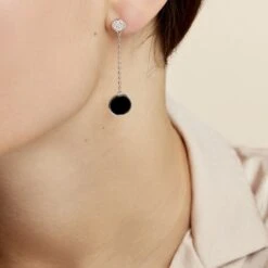 Boucles D'oreilles Pendantes Adonya Argent Céramique Et Oxyde -Garmin Soldes MAOFBXN353 model1