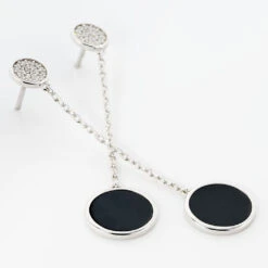 Boucles D'oreilles Pendantes Adonya Argent Céramique Et Oxyde -Garmin Soldes MAOFBXN353 view2