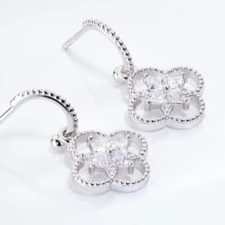 Boucles D'oreilles Pendantes Laetizia Fleur Argent Oxyde De Zirconium -Garmin Soldes MAOFBZW368 view2