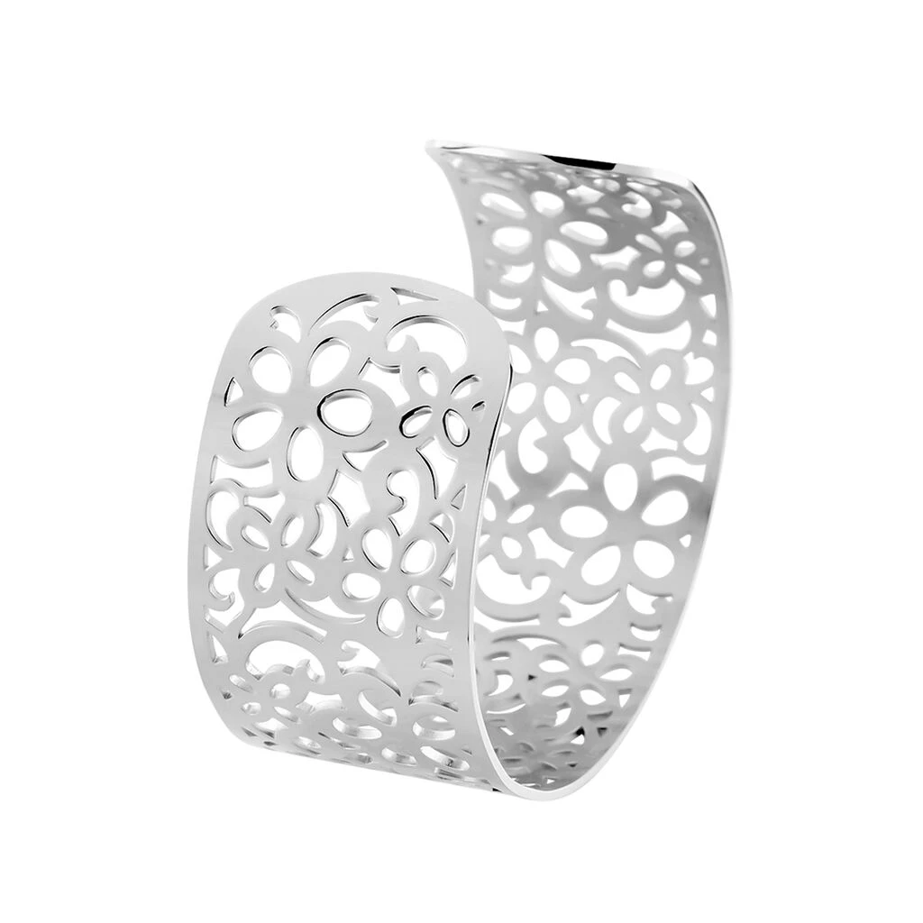 Bracelet Manchette Brenda Acier Blanc 4 Bracelet Manchette Brenda Acier Blanc – Image 2