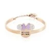 Bracelet Jonc Disney Acier Doré Rose Cristaux