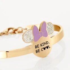 Bracelet Jonc Disney Acier Doré Rose Cristaux -Garmin Soldes MIBFRPW227 view2