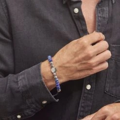 Bracelet Jourdan 1921 Acier Blanc œil De Tigre -Garmin Soldes MIBHBXD010 model0