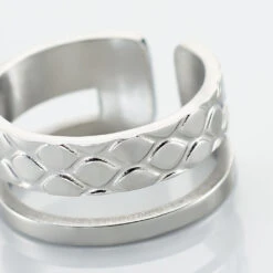 Bague Ajustable Abram Acier Blanc 11 Bague Ajustable Abram Acier Blanc -Garmin Soldes MIDFBW0308 view3