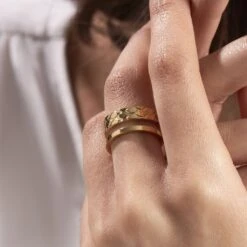 Bague Ajustable Abram Acier Doré -Garmin Soldes MIDFJW0262 model1