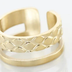 Bague Ajustable Abram Acier Doré -Garmin Soldes MIDFJW0262 view3