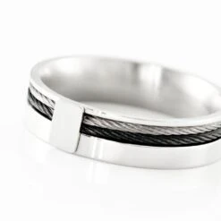 Bague Madine Acier Blanc Diamant -Garmin Soldes MIDHBDW018 view3