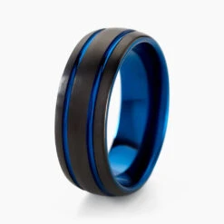 Bague Acier Bleu
