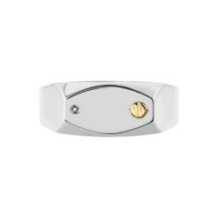 Chevalière Jourdan Lord Acier Bicolore Diamant -Garmin Soldes MIHH2DW001 view1